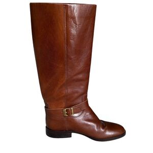 Vintage Etienne Aigner Womens Riding Boot Sz 7.5 Brown Leather Equestrian Preppy